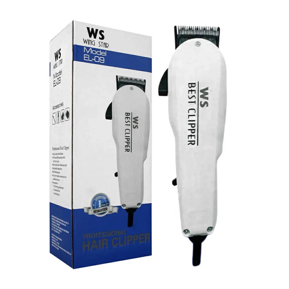 Máquina alámbrica wing star con accesorios para cortar pelo cabello / el-09