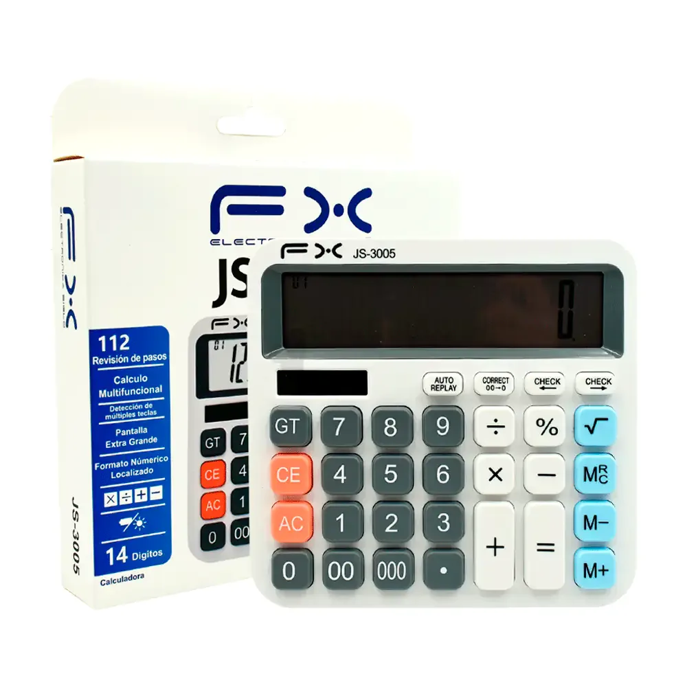Calculadora electrónica grande con pantalla digital de 14 dígitos / js-3005