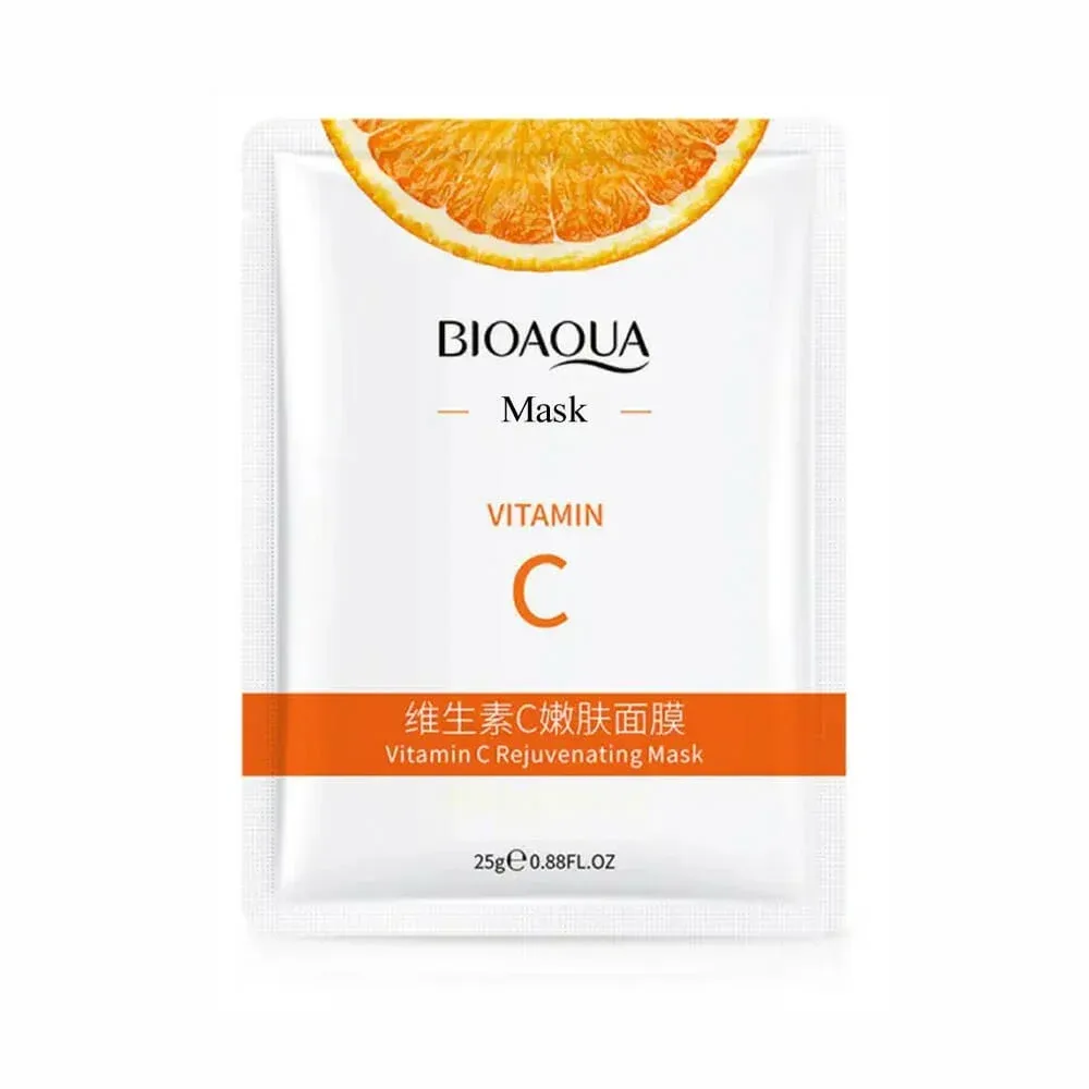1pza Mascarilla facial hidratante rejuvenecedora bioaqua con vitamina C, 25g / bqy66690