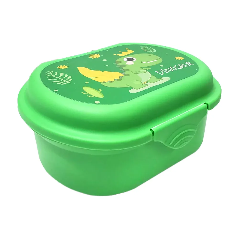 Tupper pequeño sencillo con cubiertos y diseño de animales, variedad de colores / 23-fh-044