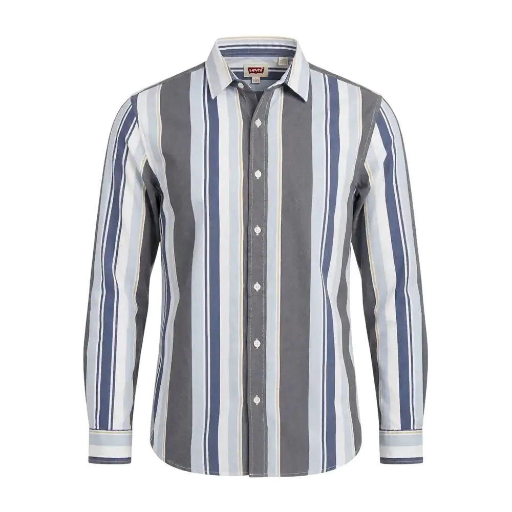 Camisa levis original de vestir de manga larga con diseño de rayas verticales