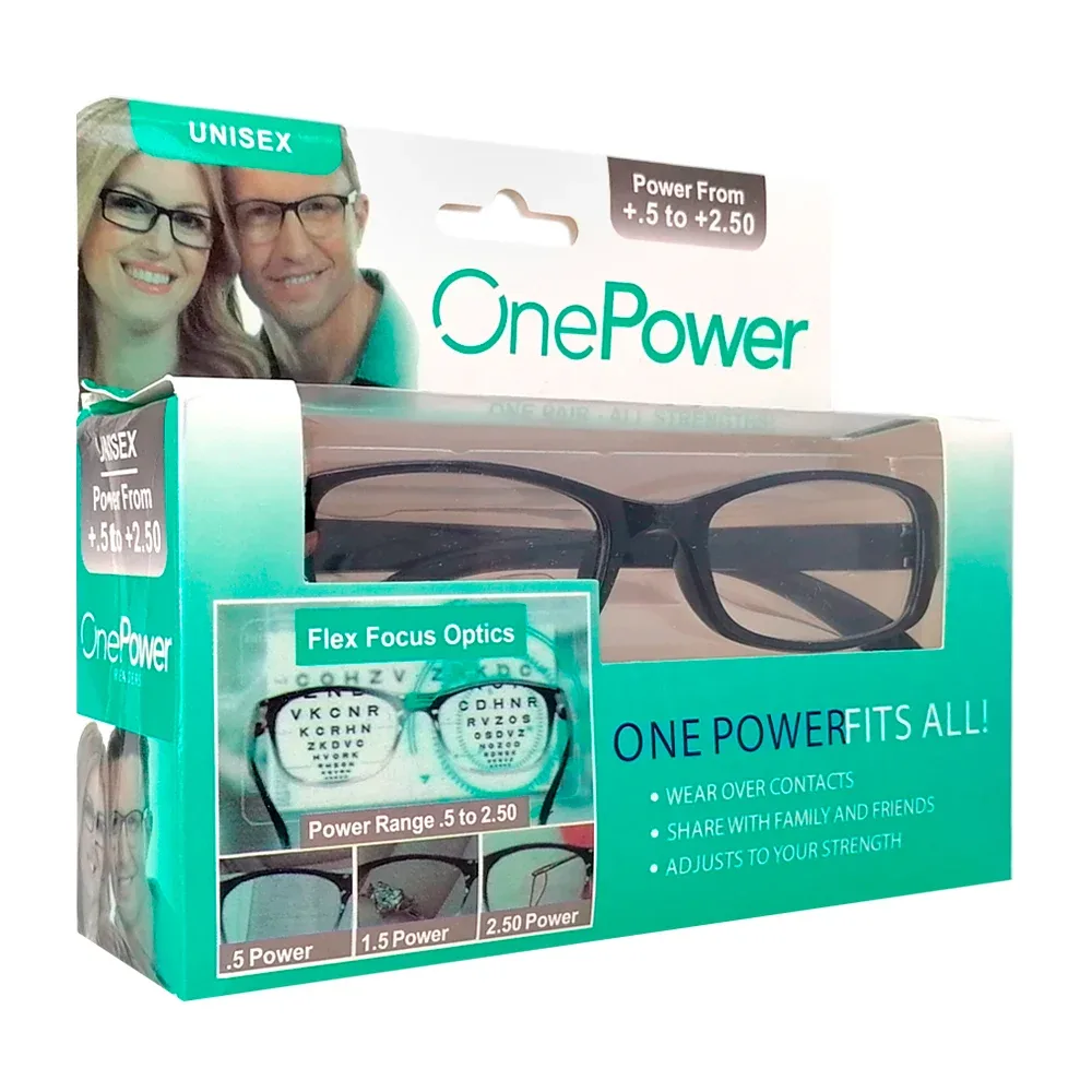 Lentes anteojos de armazón completa con aumento de .5 a 2.50, variedad de modelos / one power / 11070