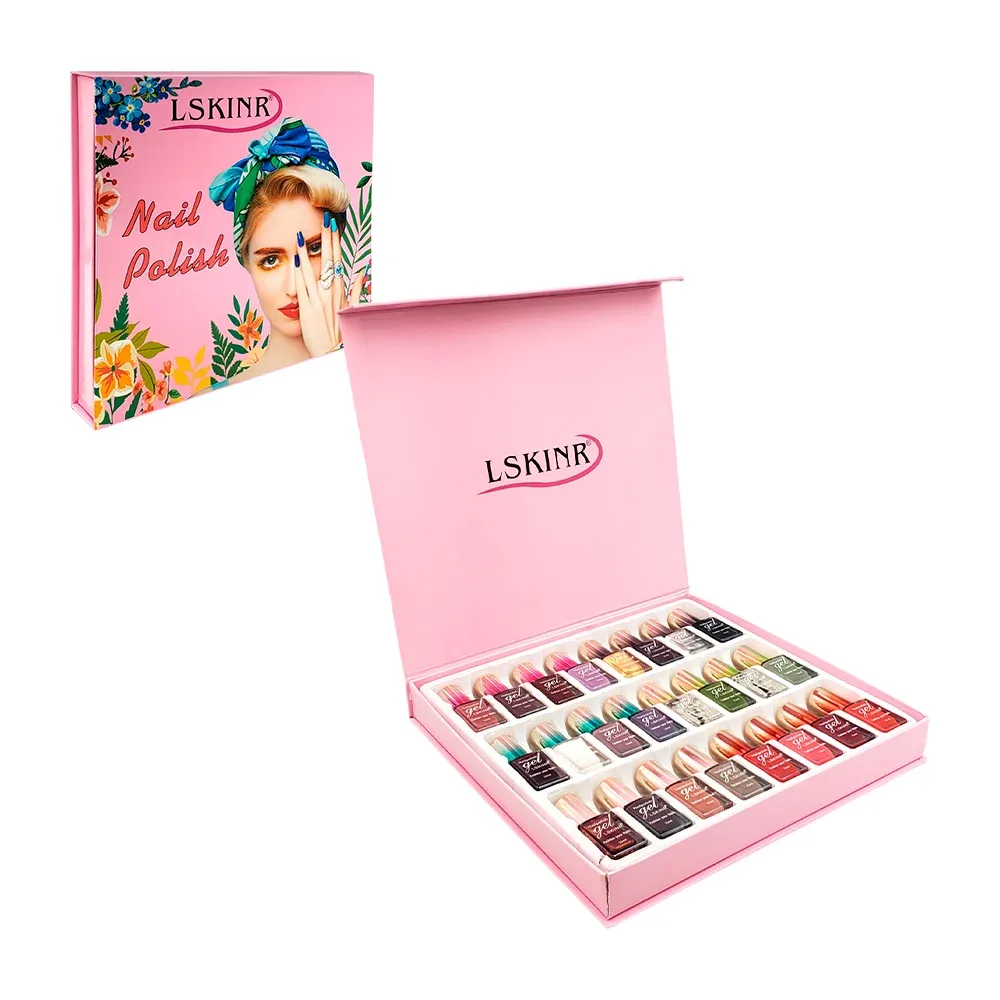 Paquete con 24 esmaltes tapa metálica bicolor variedad de colores y terminados