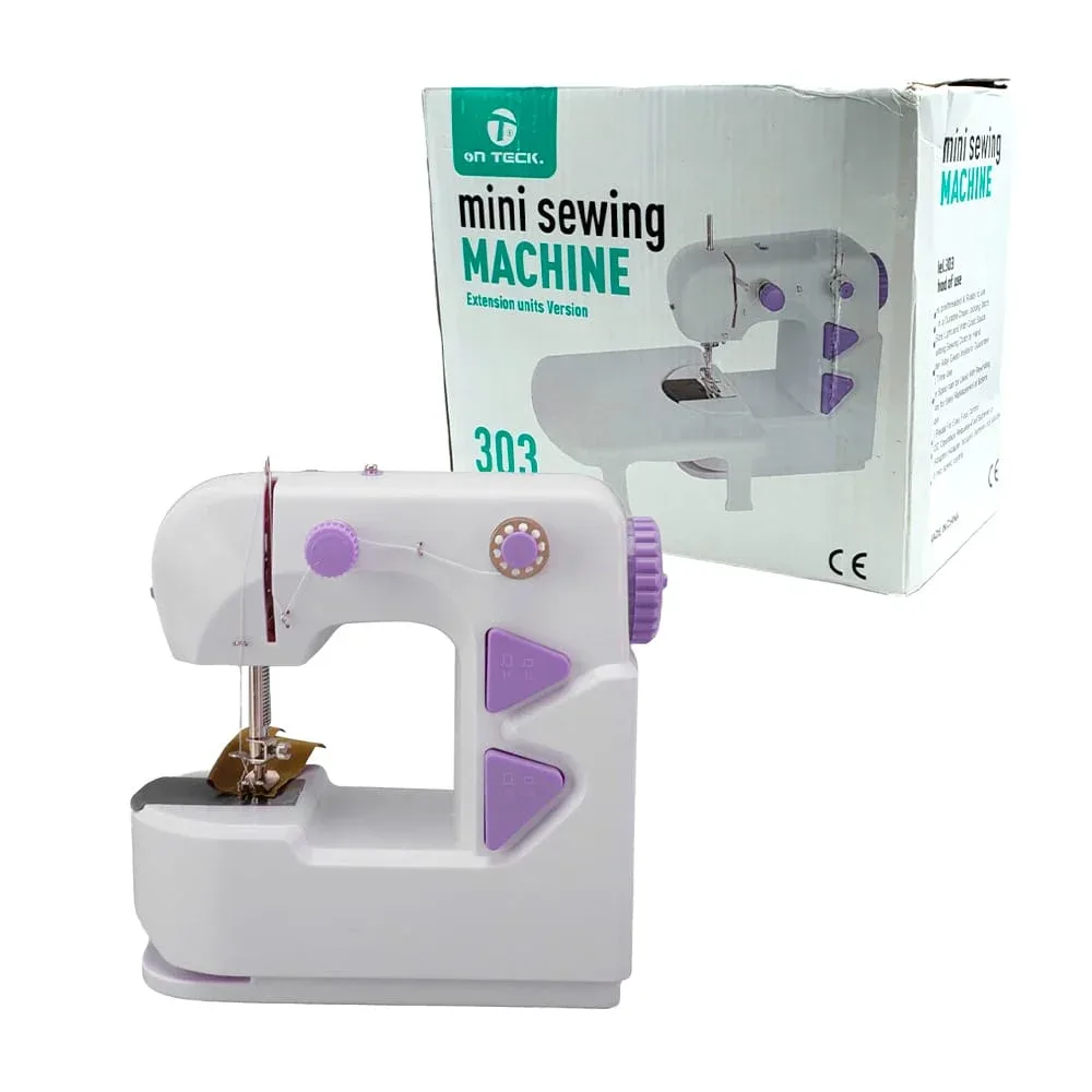 Mini máquina de coser doméstica multifuncional + mesita de plástico / sewing machine 303