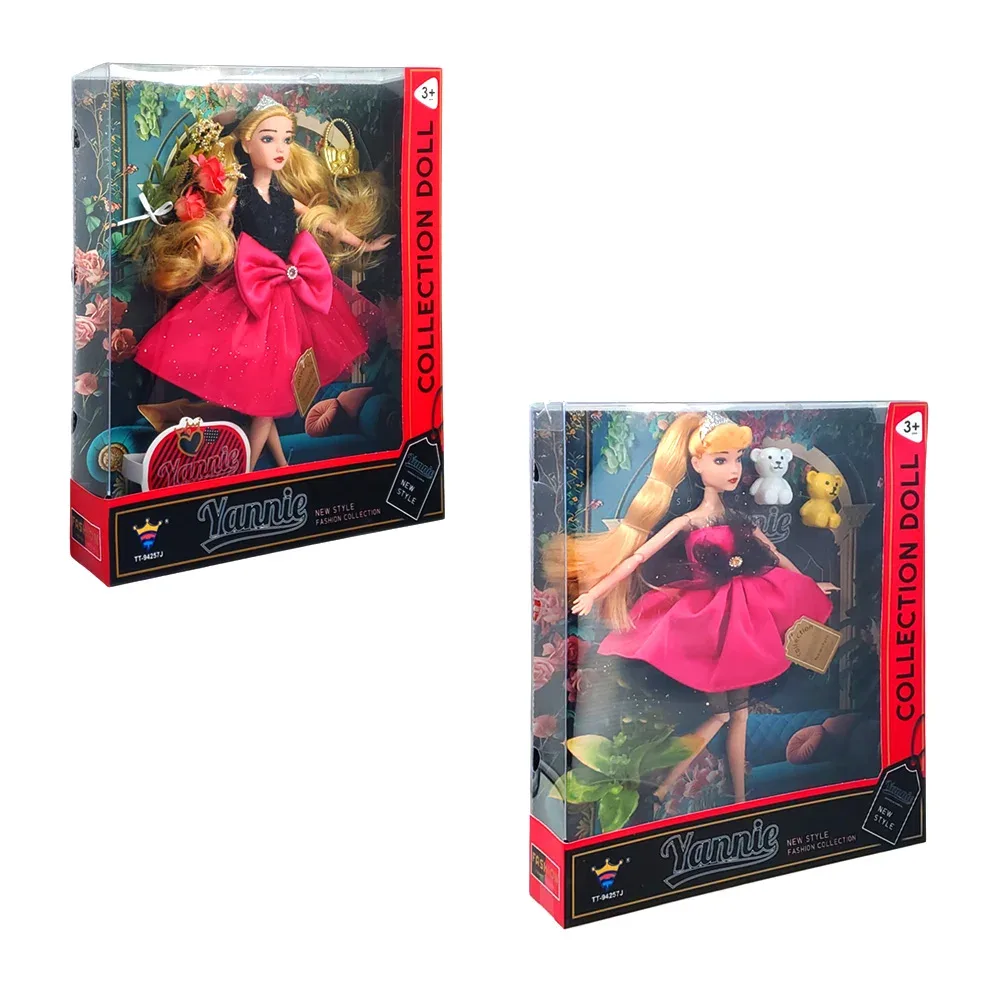 Muñeca Yannie con ropa elegante, flores + accesorios, variedad / tt-94257j