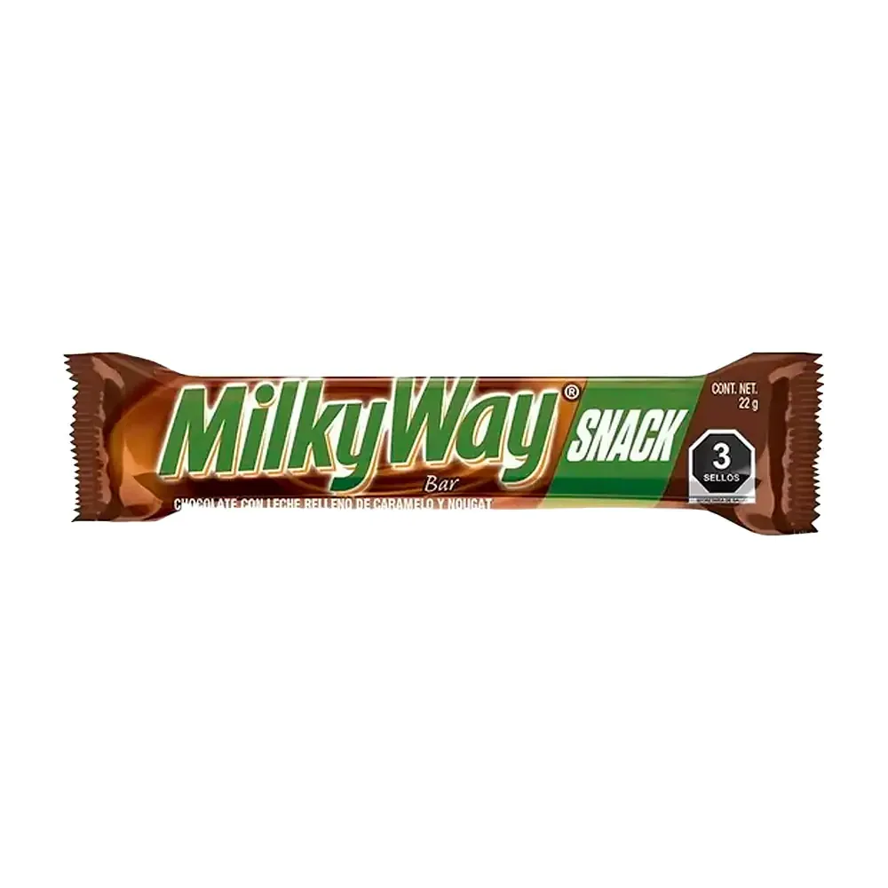 1pz barra de chocolate milkyway rellena de caramelo y nougat, 22g / 502652