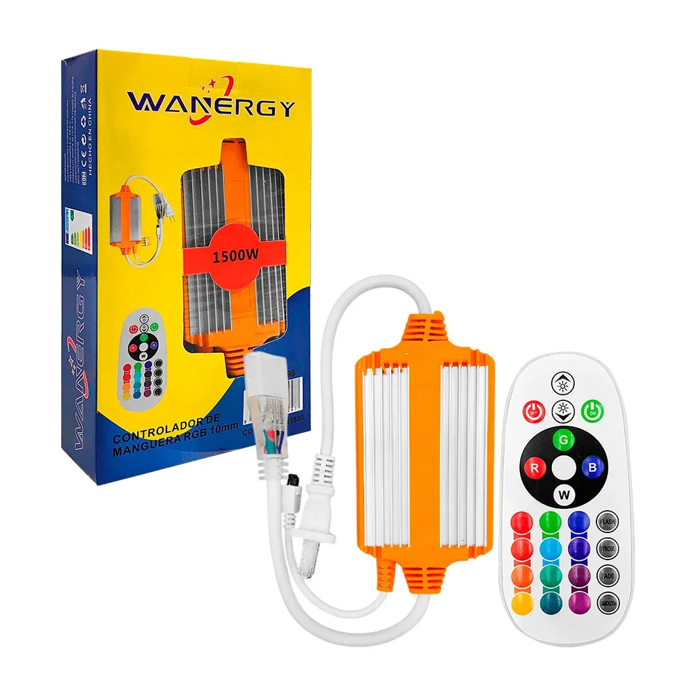 Controlador de manguera wanergy led rgb de 1500w con control remoto / 60299
