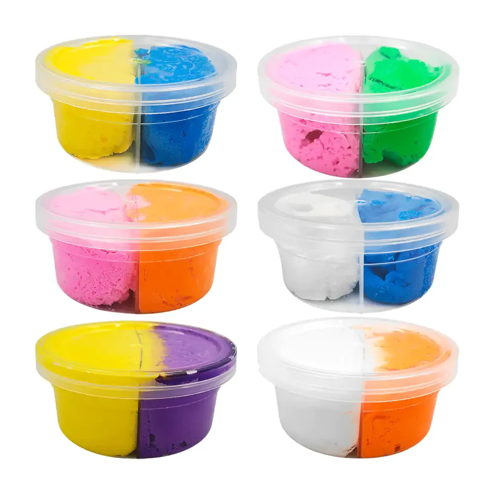 1pz mini bote con foamy moldeable bicolor, variedad de colores / h-1897