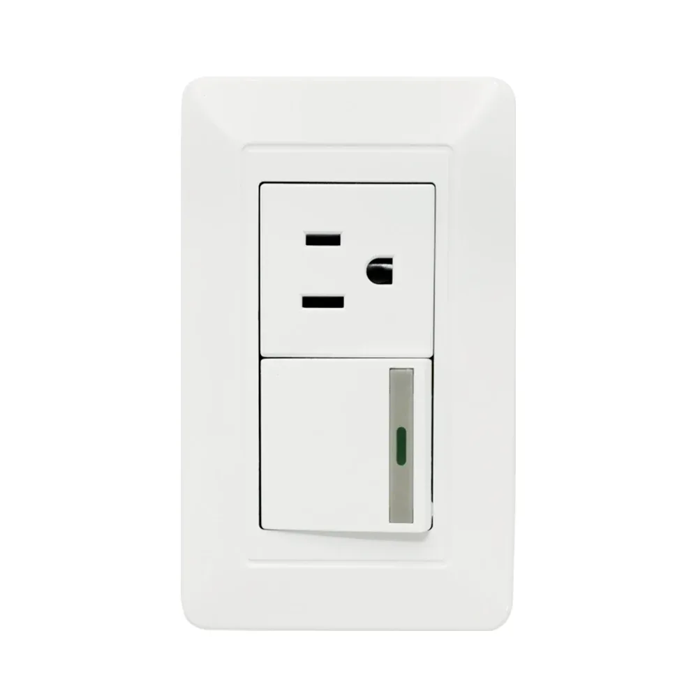 Placa de pared, con interruptor apagador sencillo y contacto / línea capri / adir / 4406