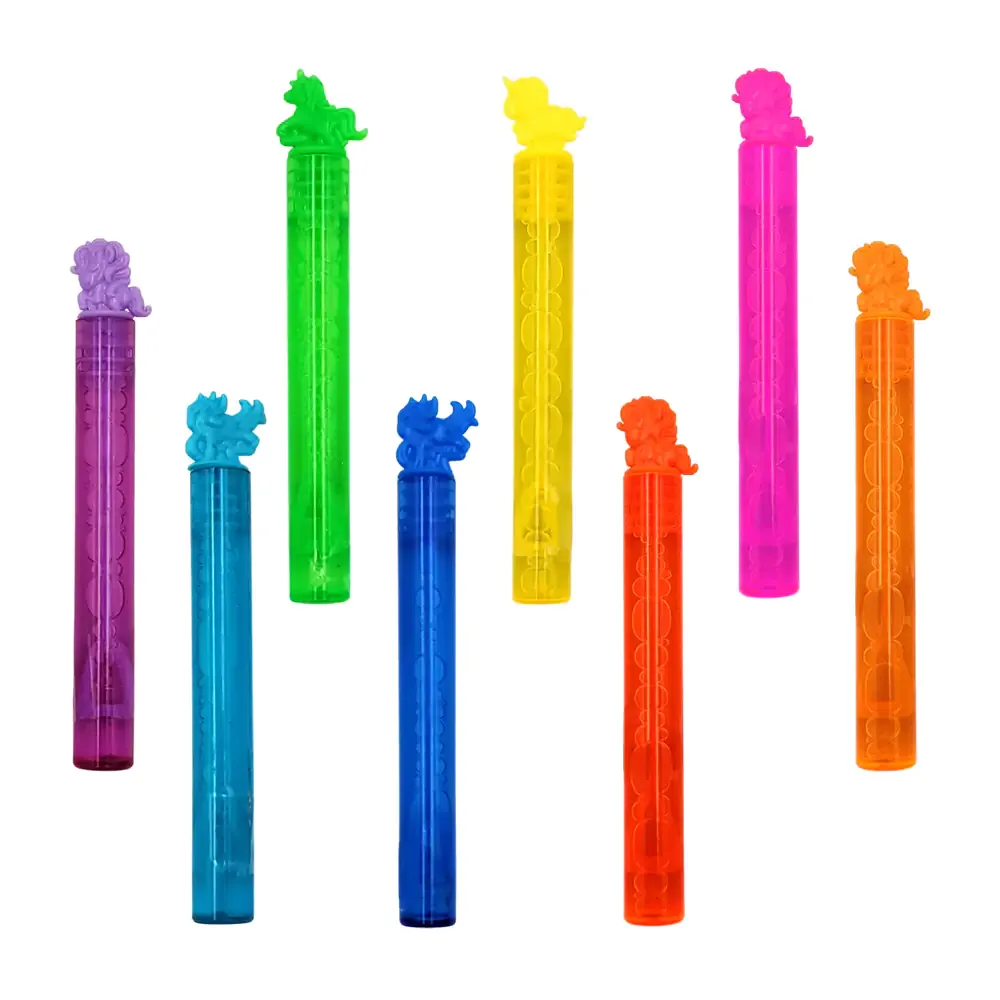 1pza varita con jabón para hacer burbujas, decoración de unicornio, variedad de colores