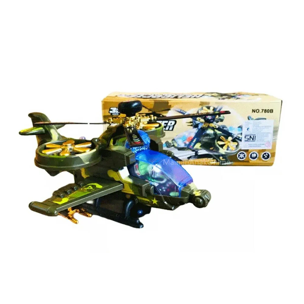 Helicóptero móvil de juguete con 4 hélices y diseño tipo camuflajeado / 780b