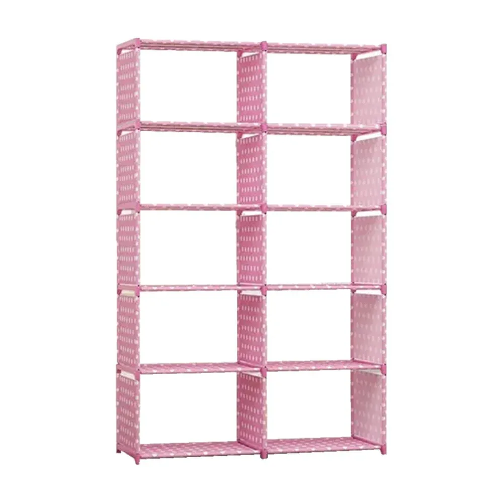 Organizador multifuncional armable 2 en 1 con 10 compartimentos, variedad de diseños / fashion bookcase