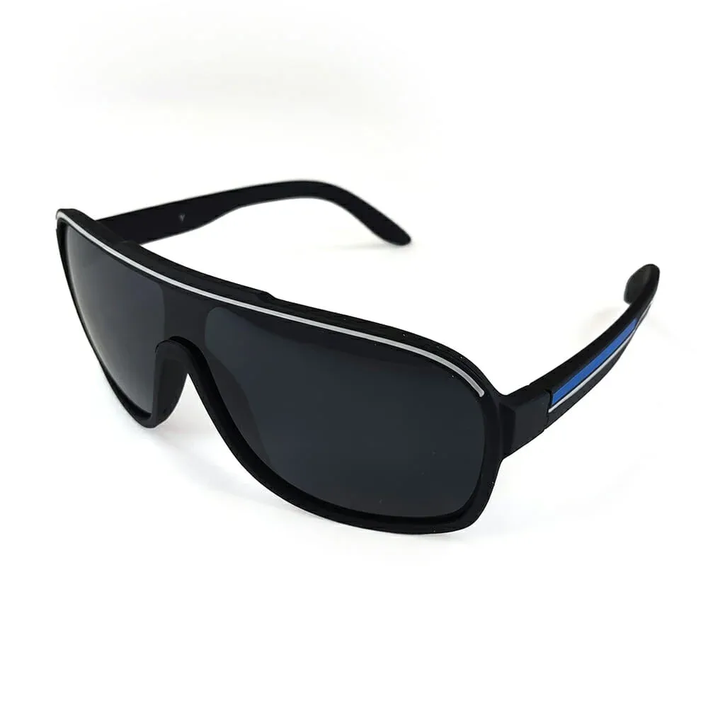 1pza Gafas de sol oscuras para caballero con líneas bicolor / 3309-1f