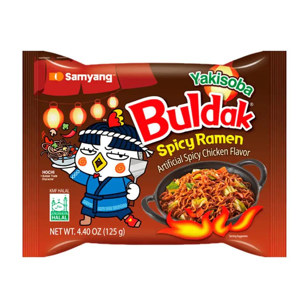 Ramen original buldak, sabor pollo yakisoba extra picante, 125g / yakisoba