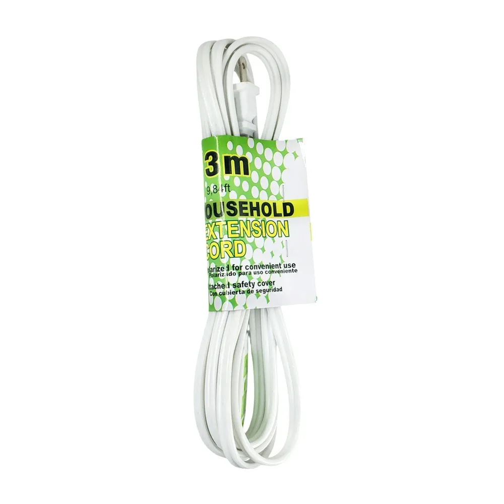 Extensión eléctrica en color blanca de 3m con 3 contactos / household / sh-2067
