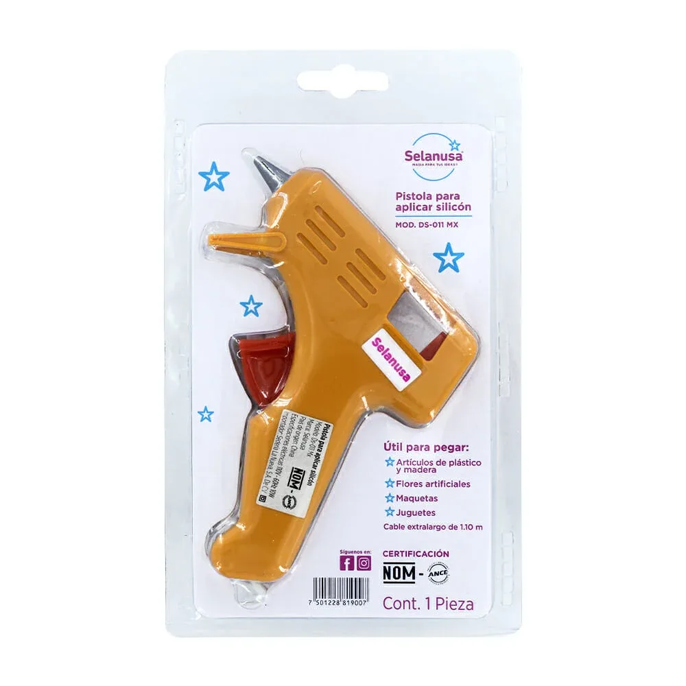 Pistola chica selanusa para silicón en barra, variedad de colores / ds-011