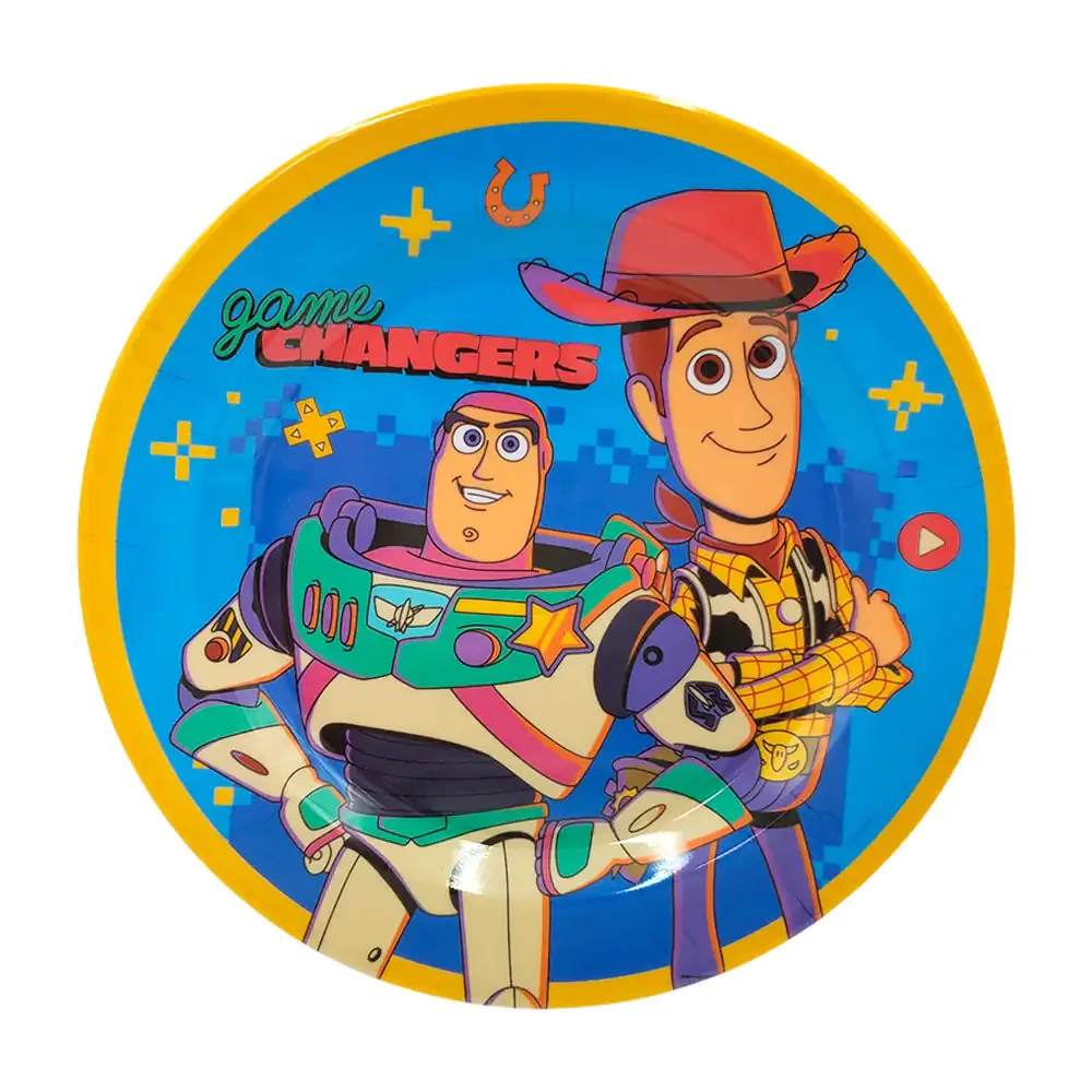 Plato extendido de melamina con estampado de toy story, 23cm