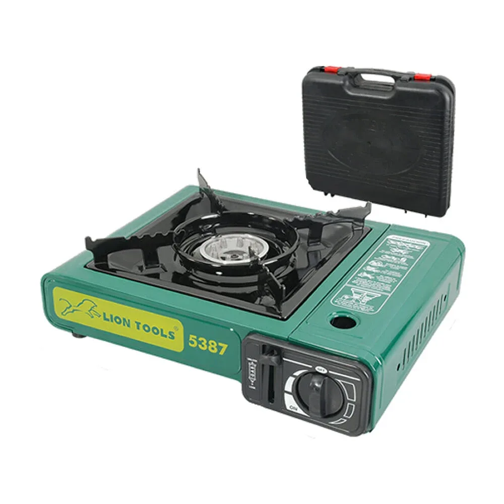 Estufa portátil de gas lion tools con estuche 8x34x26.5cm / 5387