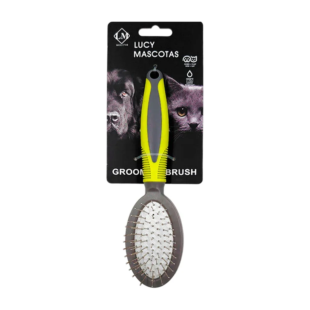 Cepillo para mascotas con cerdas metálicas suaves, mango ergonómico / jr2695