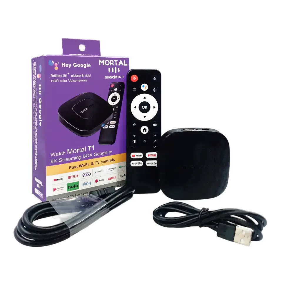 Tv box mortal t1 8k con android 16.0, 2gb memoria ram y 16gb de almacenamiento / tvbox.mortal