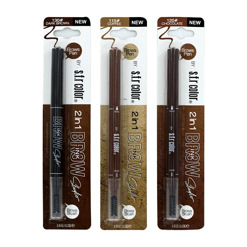 1pza Lápiz con cepillo s.f.r color para las cejas, variedad de tonos / sfr-5532