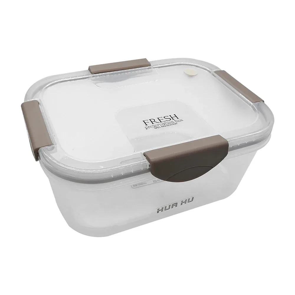 Tupper grande rectangular transparente 23.5x17.5x10.5cm para guardar alimentos / fresh / hua hu / 8005