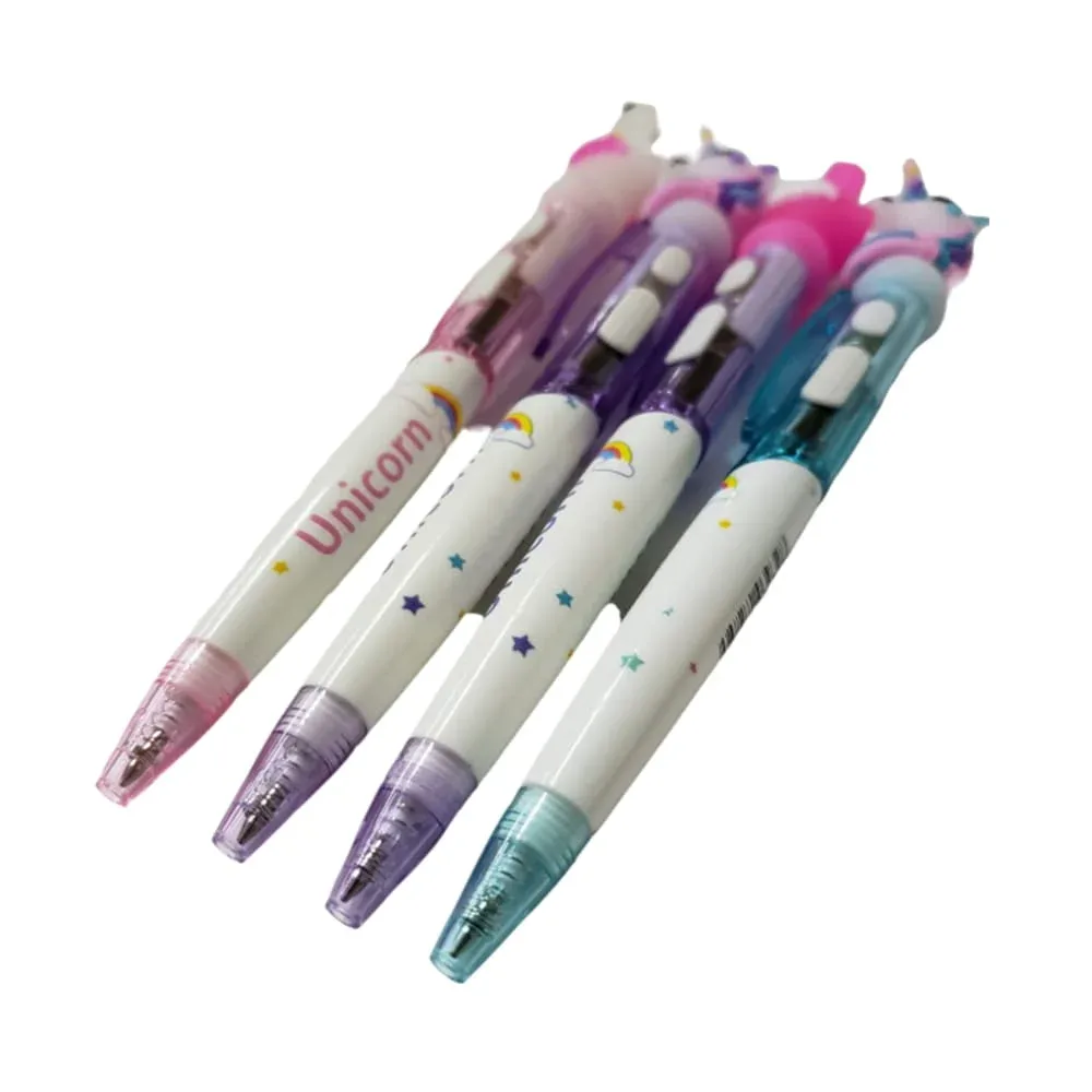 Pluma / bolígrafo retráctil con lámpara led + figura decorativa, variedad de diseños / lu6001