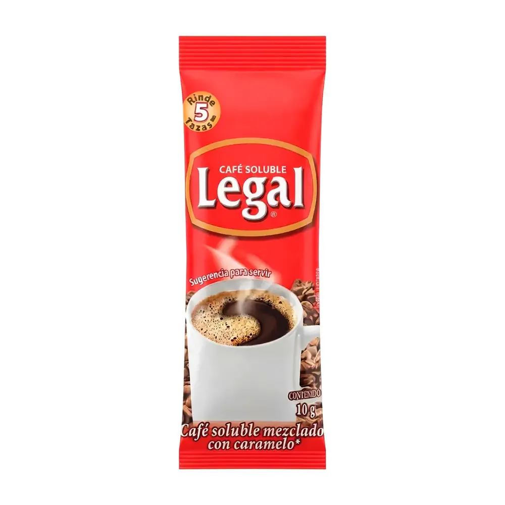 1pz sobre café legal, polvo soluble con caramelo, 10g / 414027