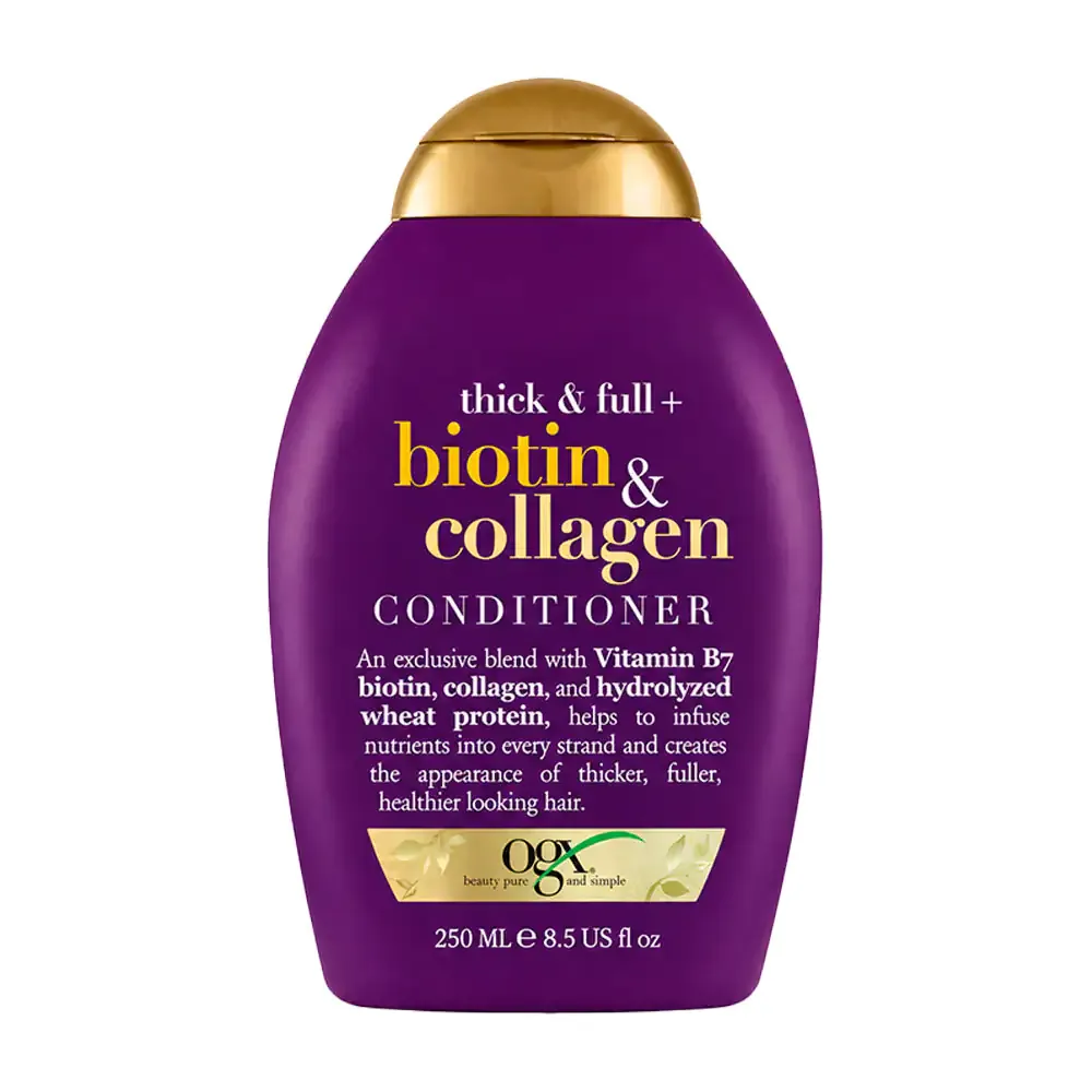 Acondicionador ogx de 250ml con extracto de biotina y colágeno para el cabello