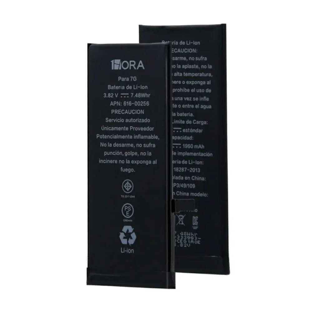 1pza Batería intercambiable 1hora, montable, para repuesto de teléfono iphone 7, con capacidad de 1960 mah, variedad de usos / ip 7 / 1960mah