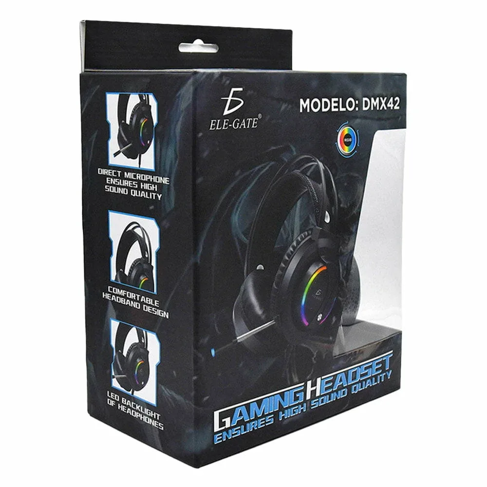 Diadema audífonos gamer con luces rgb, compatibles con ps4, xbox, pc y laptop / dm.x42