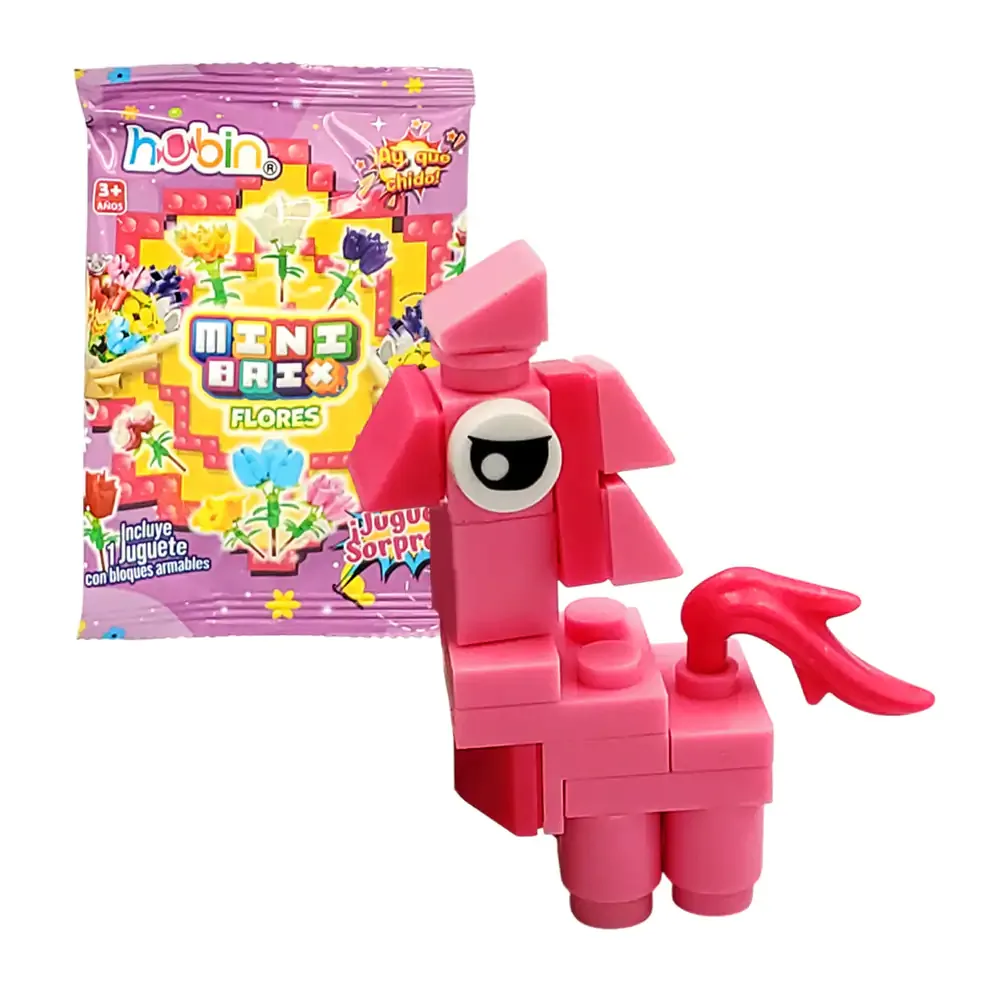 1pza mini bolsita mini brix, juguete armable con temática de unicornio, variedad de colores
