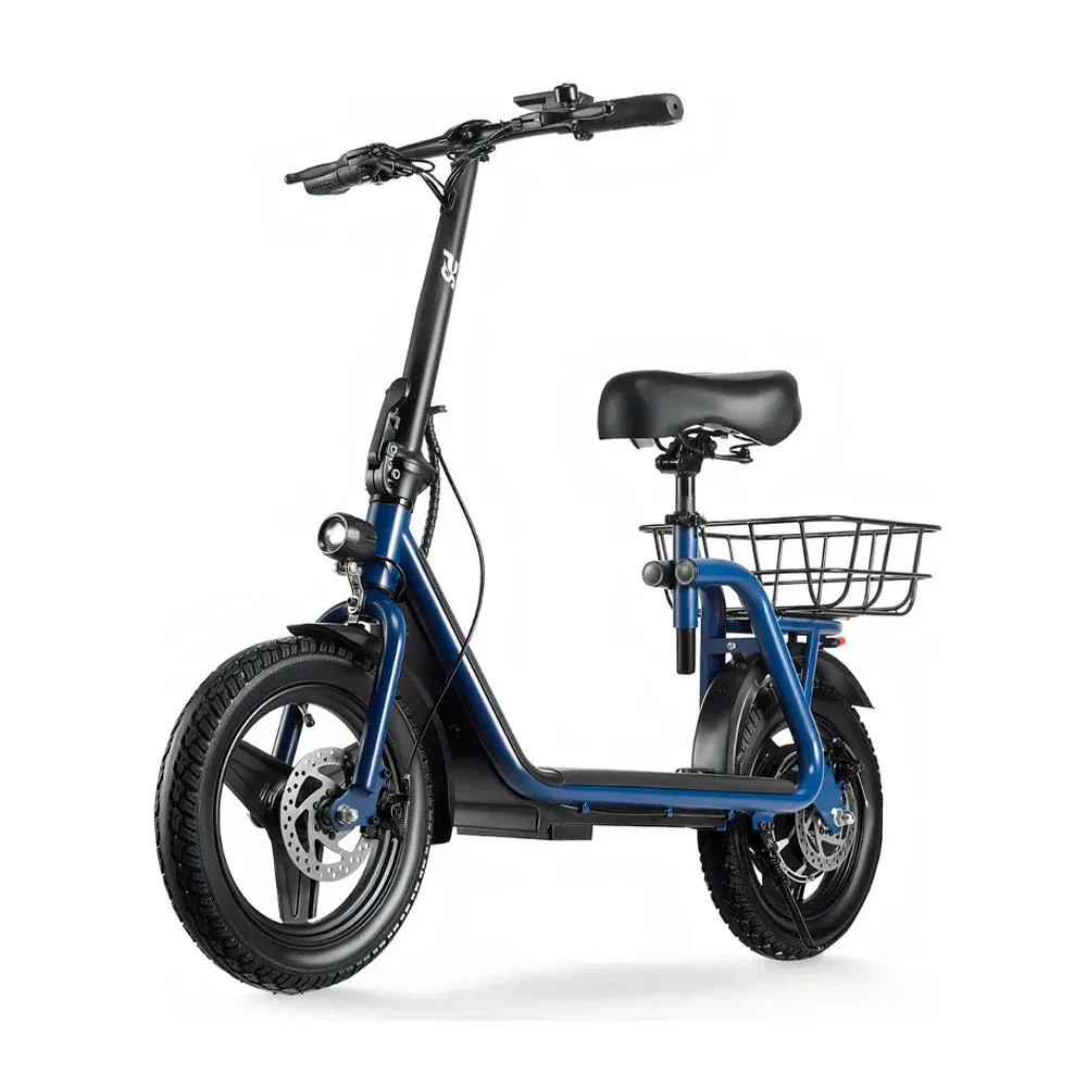 Bicicleta eléctrica plegable modelo p3 pop shope con pantalla digital lcd, suspención alta, 3 modos de velocidad, canastilla de almacenamiento y luces led / p3