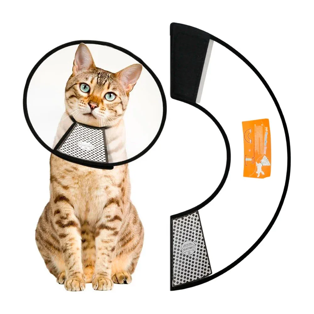 Collarín isabelino transparente del número 5 con velcro ajustable, 13cm / pet protection cover / 2444