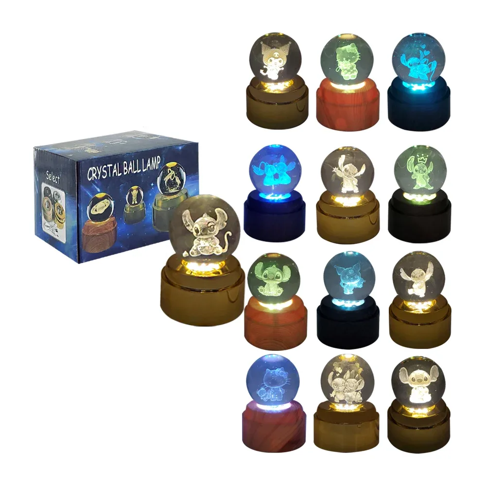 Lámpara decorativa 3d, variedad de personajes animados + base de madera-metálica