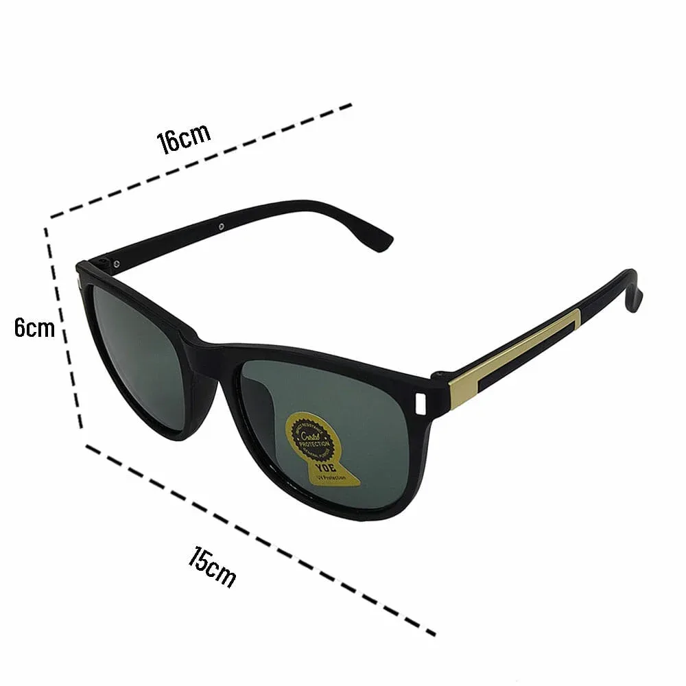 1pza Gafas de sol en color negro mate con detalle dorado / 3313crif / 3313-3f