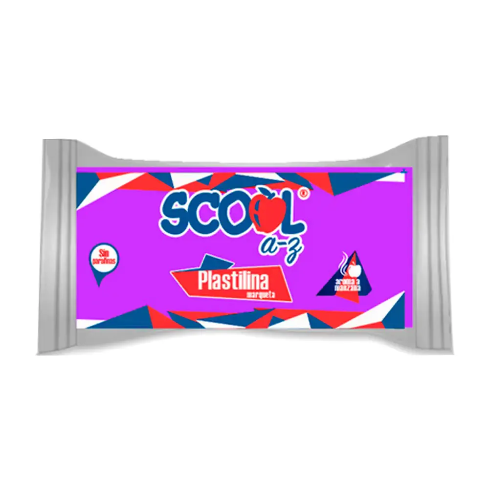 Barra de plastilina scool para maqueta de 180g en color violeta