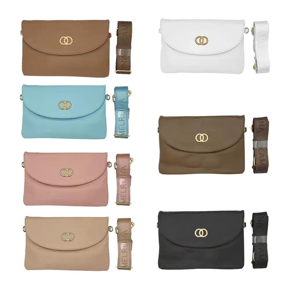 Bolsa de mano tipo piel kamel reina con 3 compartimentos + detalle de círculos