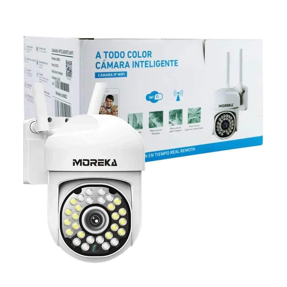 Cámara de vigilancia moreka con wifi, 2 antenas receptoras, protección ip66 y micrófono / jk-002