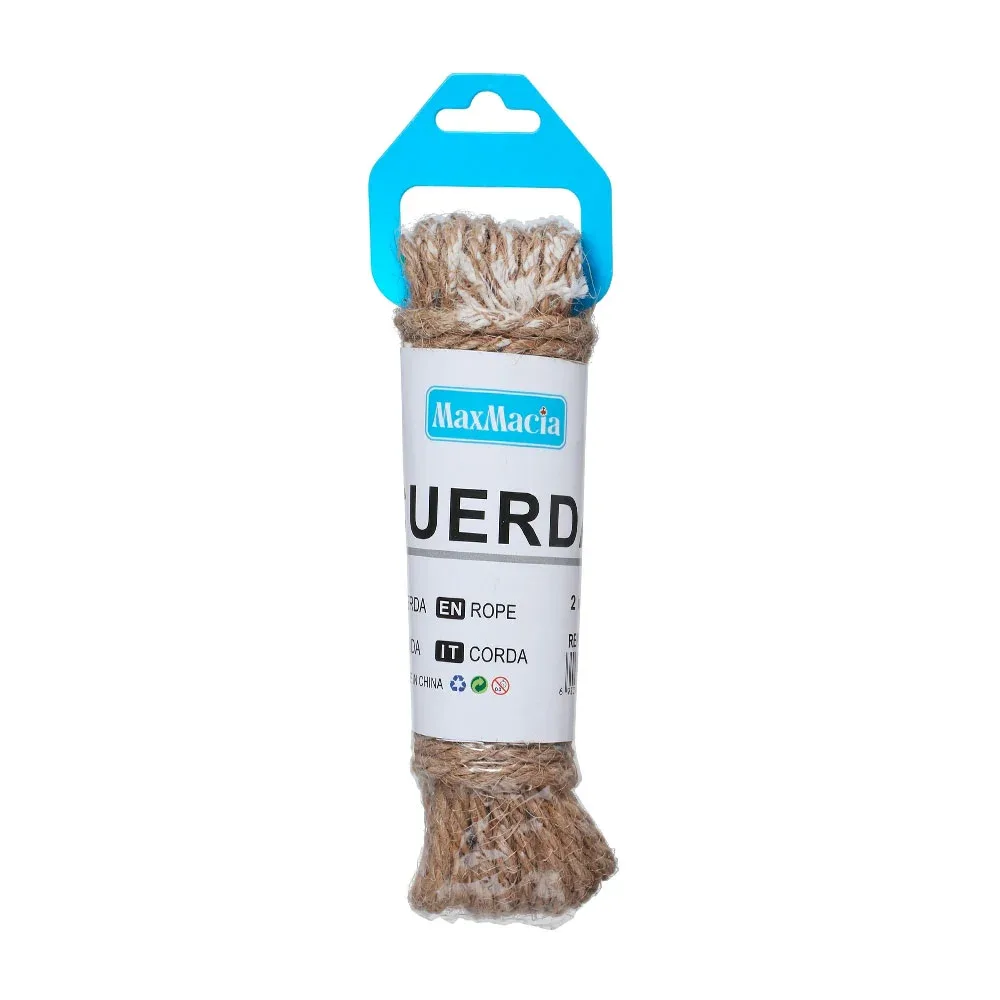 Cuerda de yute tipo lazo para colgar ropa, maxmacia con medida de 0.4cm x 10m