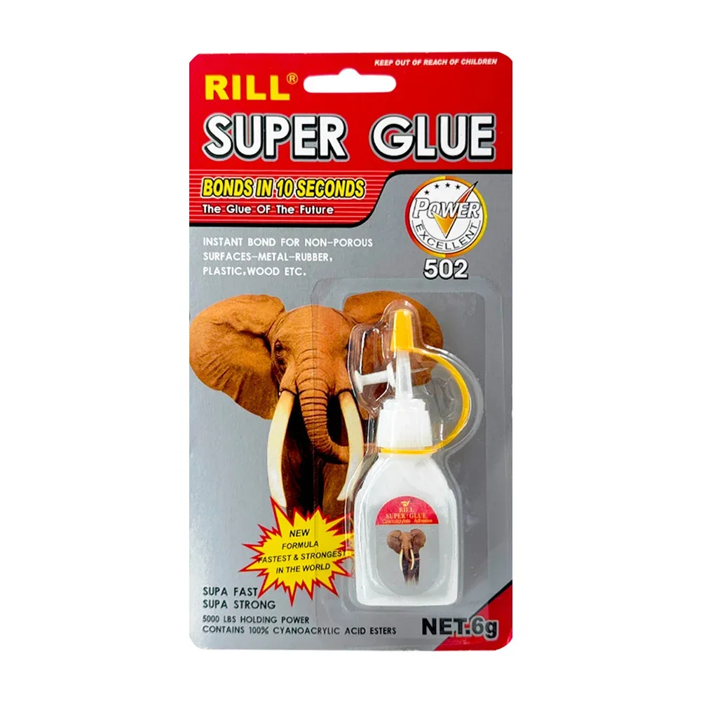 Pegamento líquido instantáneo de alta fuerza, super glue rill 502, 6g / 17964