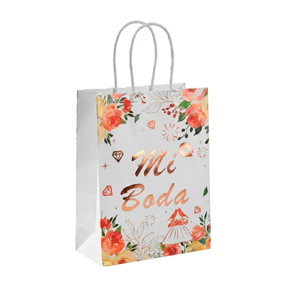 1pza Bolsa chica de papel con diseño de evento ocasión para regalo, 21x15x8cm, variedad de modelos / mi boda / sy-120s