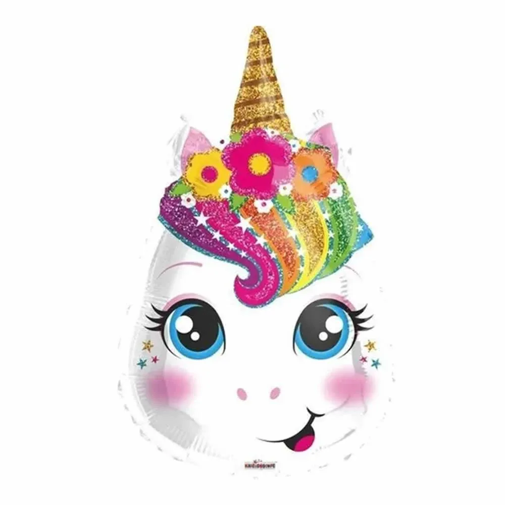 1pza globo 17" cabeza de unicornio 8811 / R613