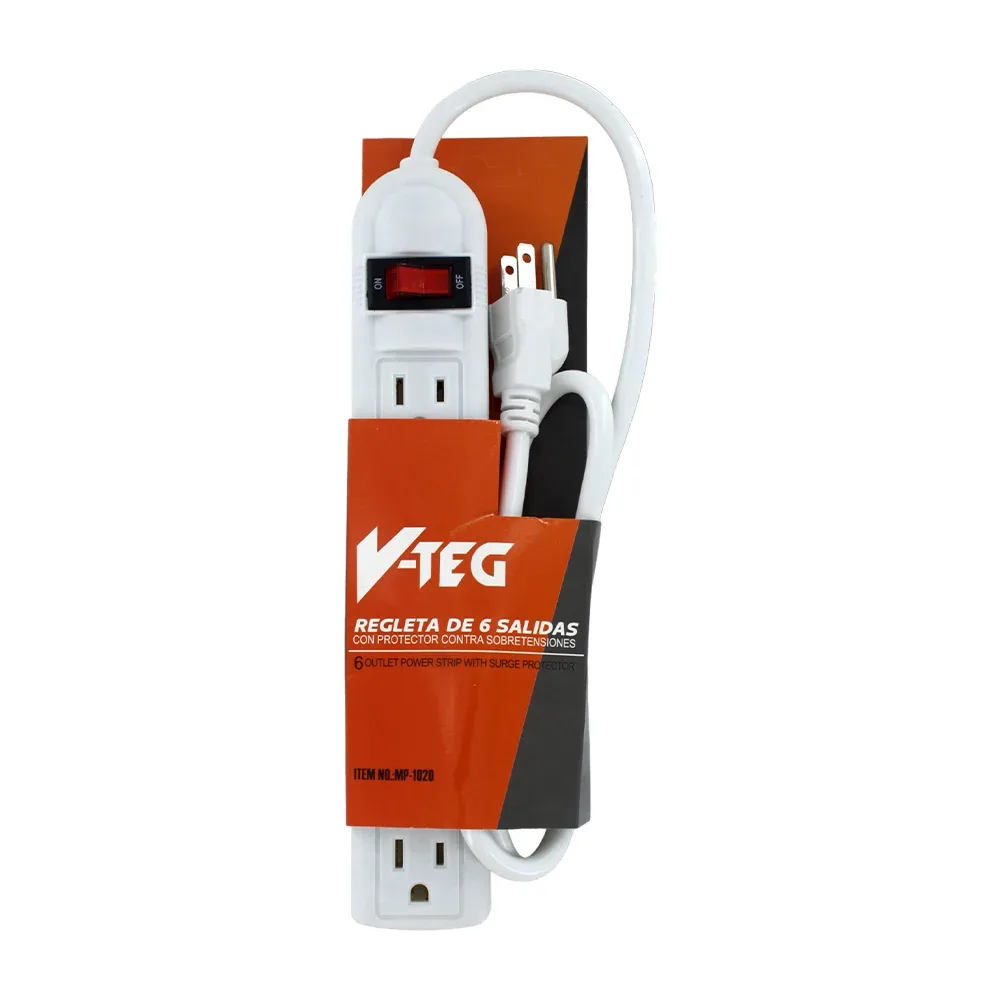 Barra multicontacto con 6 tomas de corriente / v-teg / 12750