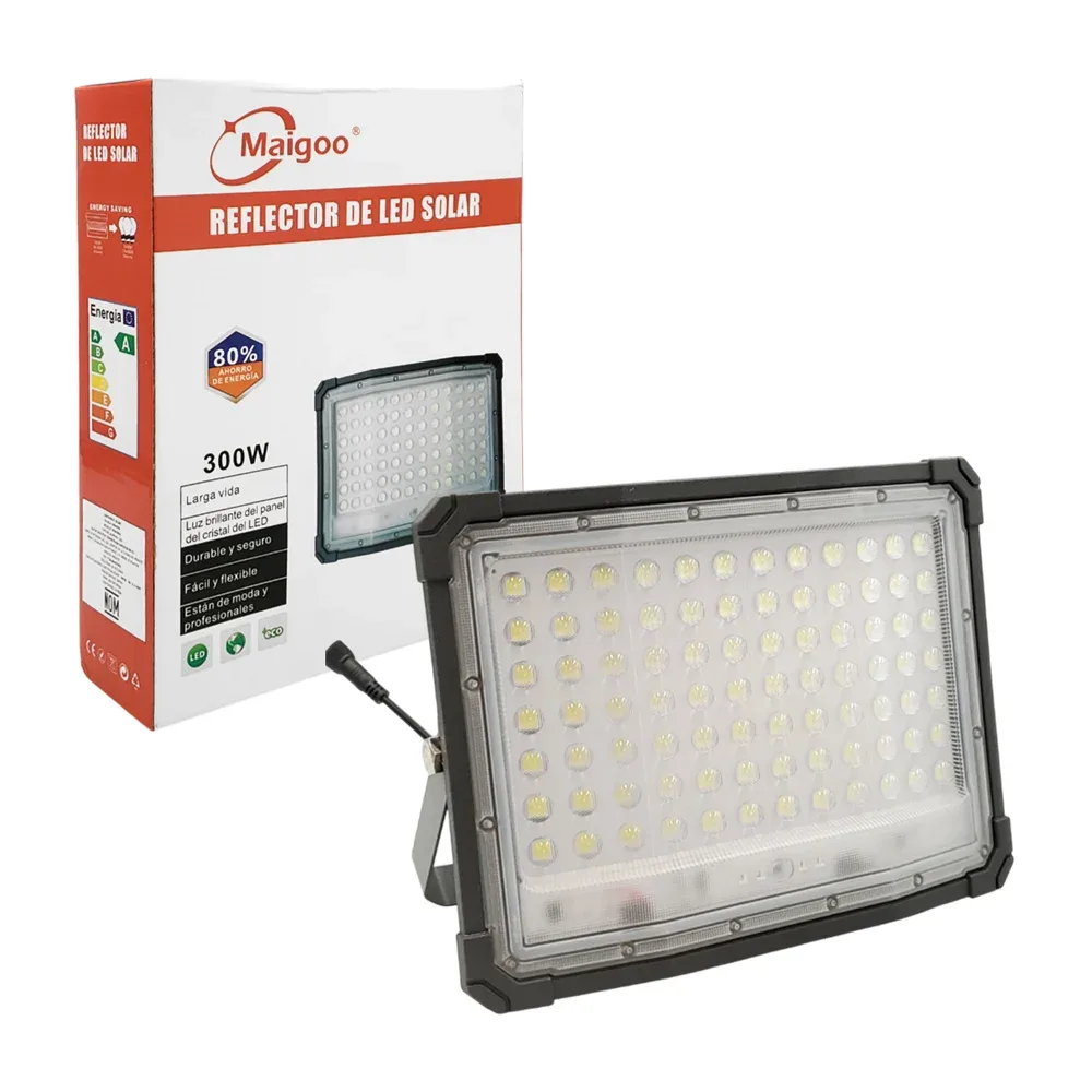 Lámpara reflector con panel solar de 300w, ángulo 360 grados, uso rudo / mg05431
