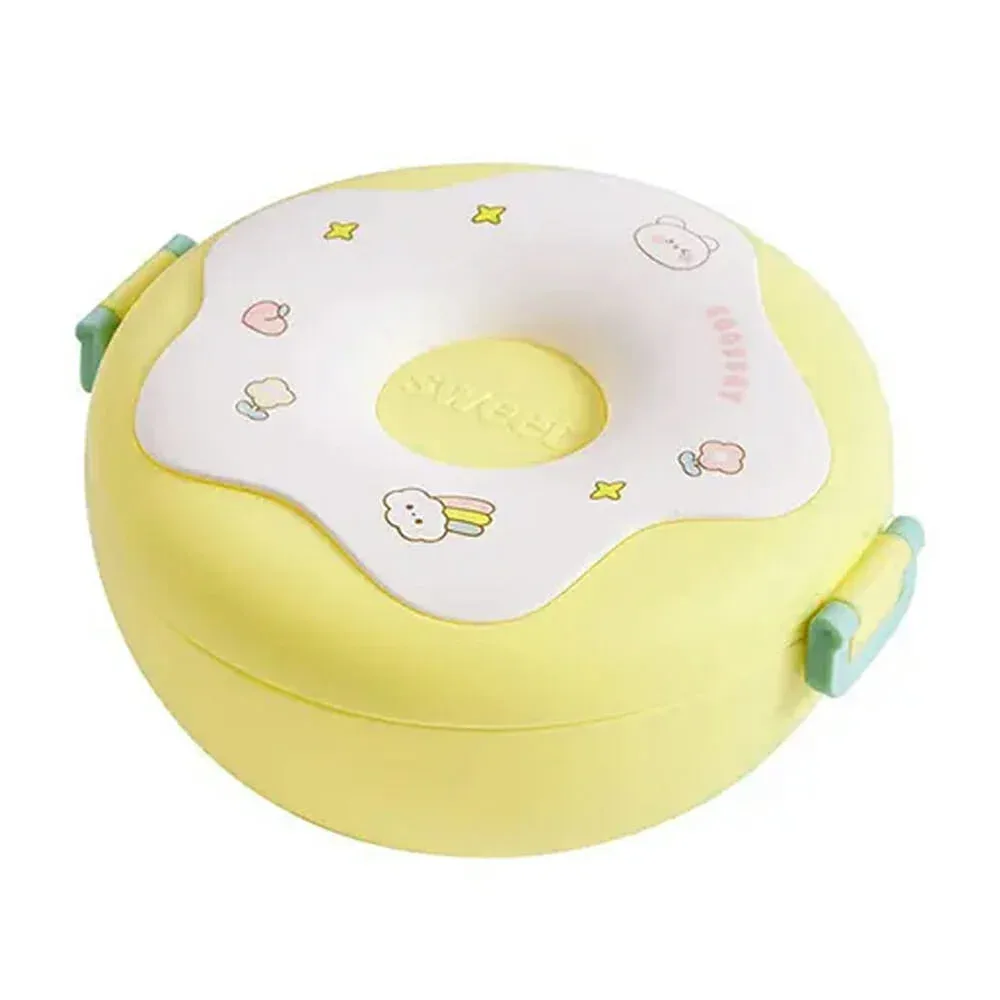 Tupper redondo con diseño de dona + cubierto, variedad de colores / lu8628 / meo-821