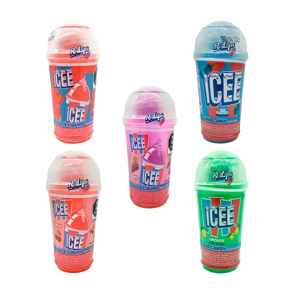 Mini bote icee roll-on con dulce líquido con sabores a fruta, 35g, variedad de sabores