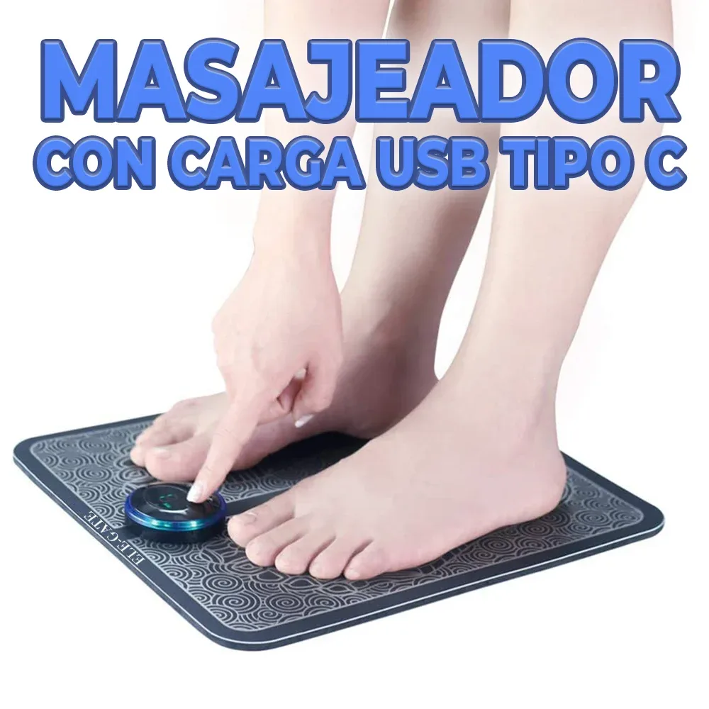 Alfombrilla masajeadora de pies con carga de batería eléctrica con 6 modos / ma.09.pila.c