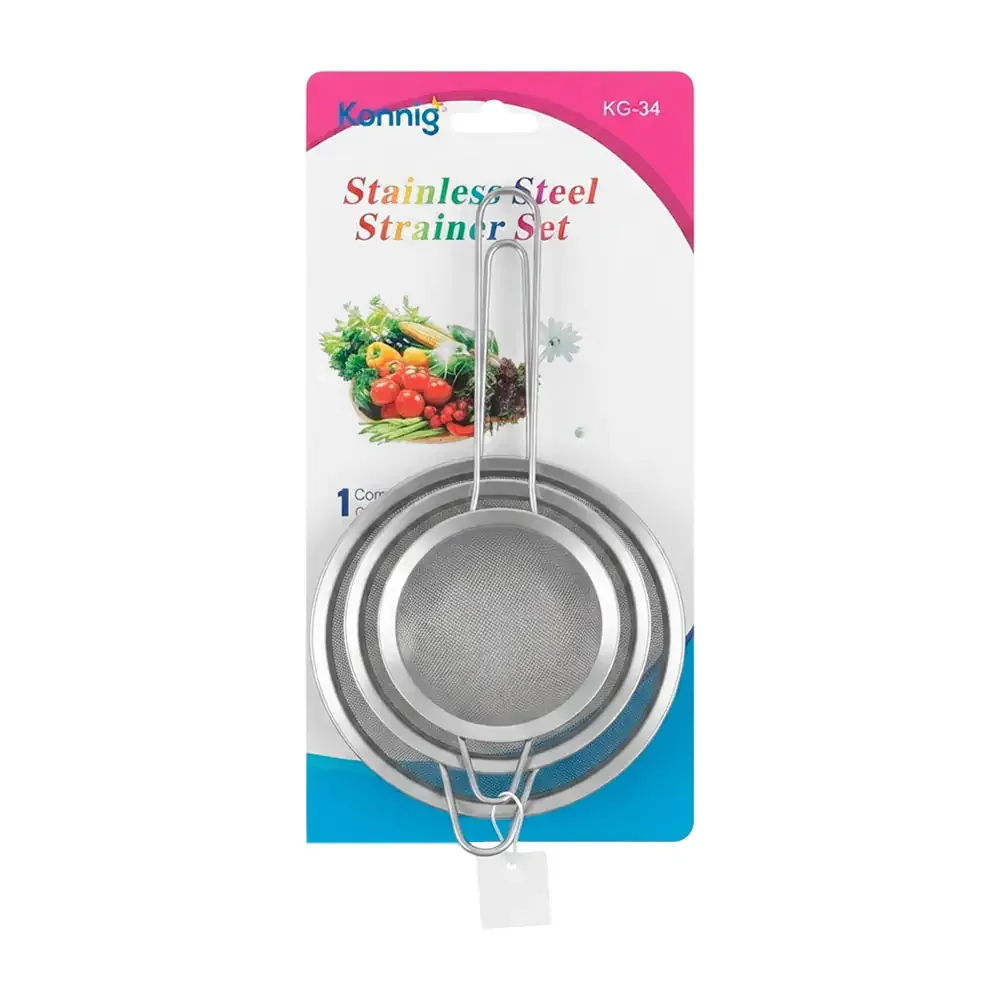 Set de 3 coladores en acero inoxidable con diferentes tamaños / kg-34