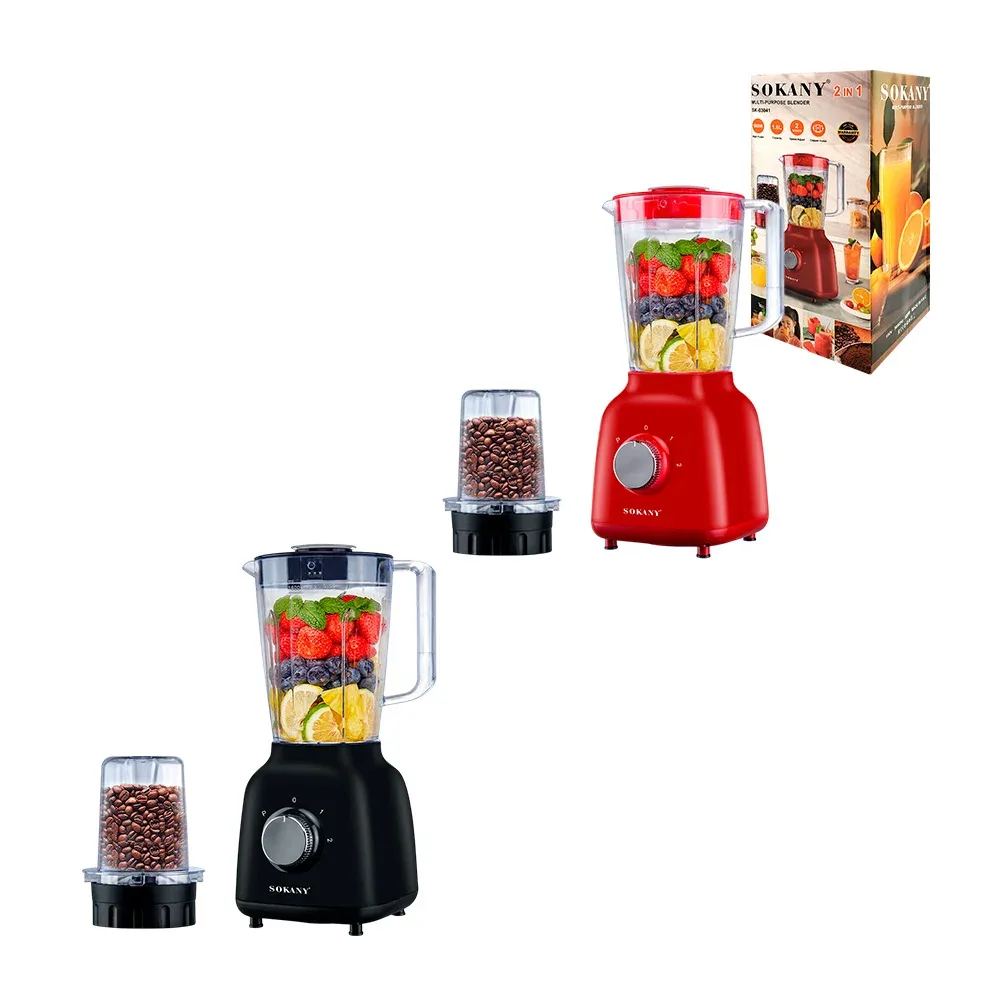 Licuadora de plástico sokany 2 en 1 con capacidad de 1.6L + molinillo / sk-03041